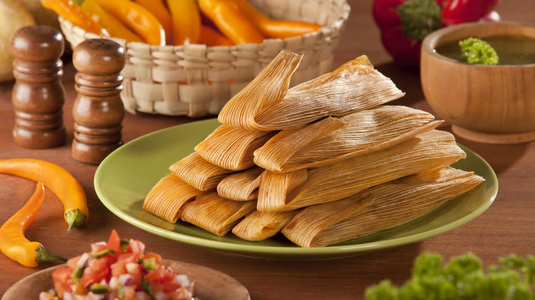 Tamales on a plate