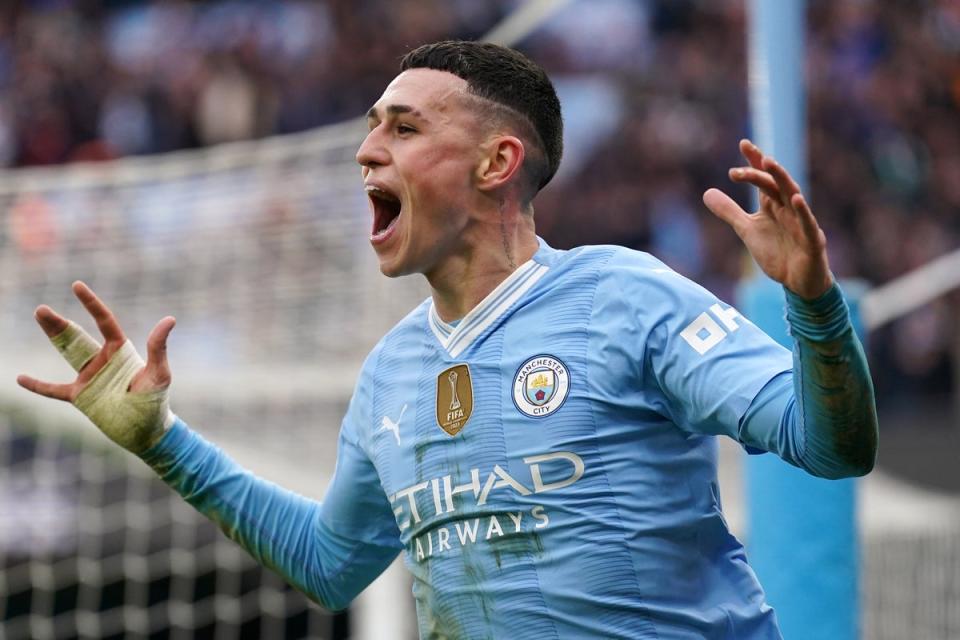 Phil Foden scored twice to overturn a 1-0 deficit for Man City  (Mike Egerton/PA Wire)