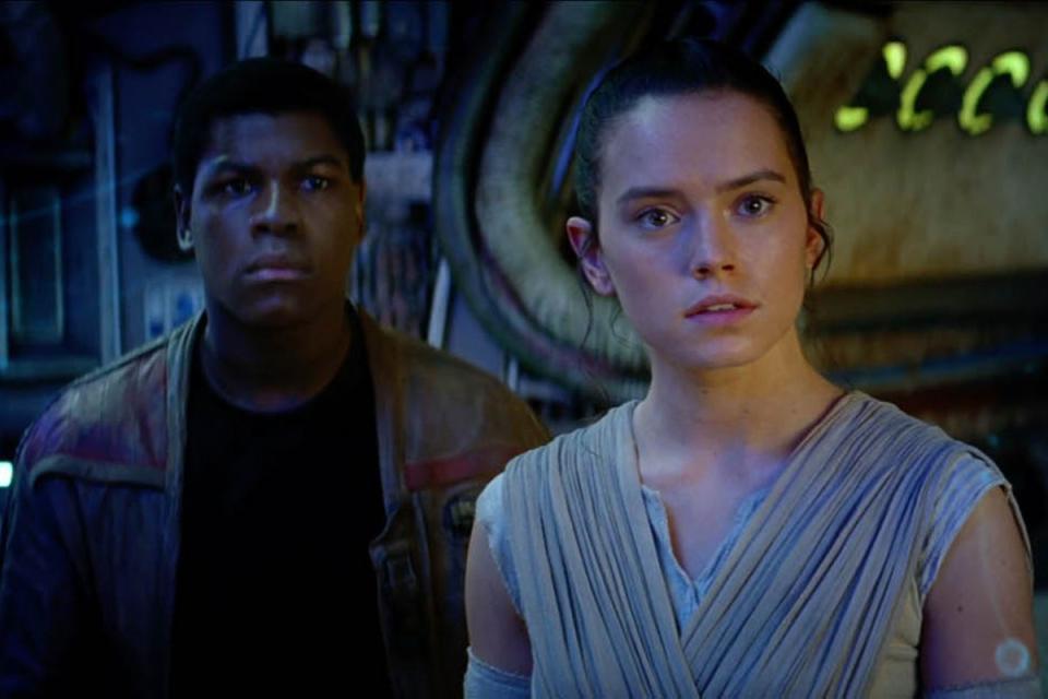 John Boyega and Daisy Ridley in Star Wars: The Force Awakens (Disney/Lucasfilm Ltd)