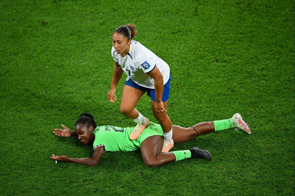 Lauren James was sent off for this stamp  (FIFA via Getty Images)