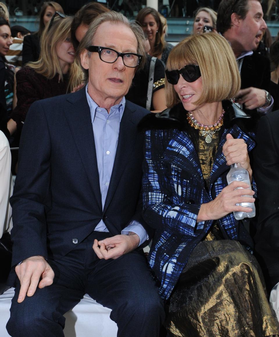 Bill Nighy and Anna Wintour, whose friendship goes back over 12 years, were first photographed together at a London fashion week show in 2010.