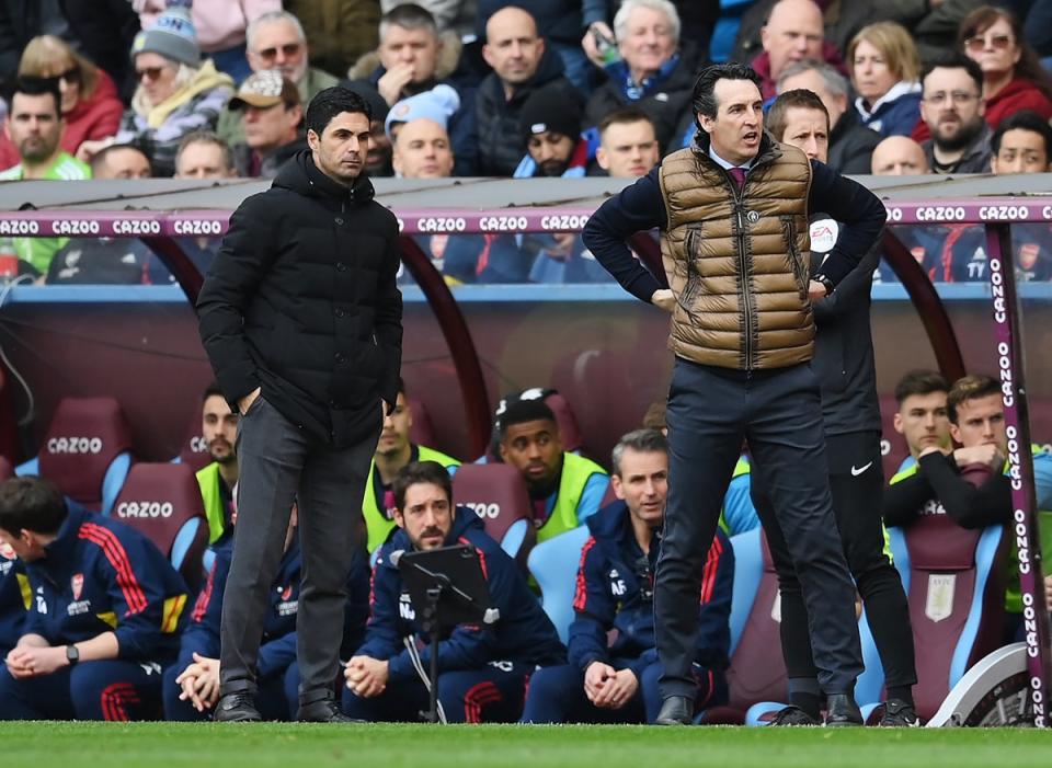 Battle of the Basque: Emery was beaten by Arteta last season but Villa have emerged as top-four contenders this year (Getty)