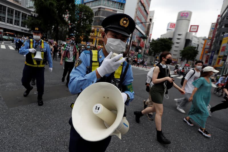 Protest march over the alleged police abuse of a Turkish man in echoes of a Black Lives Matter protest, following the death of George Floyd who died in police custody in Minneapolis, in Tokyo