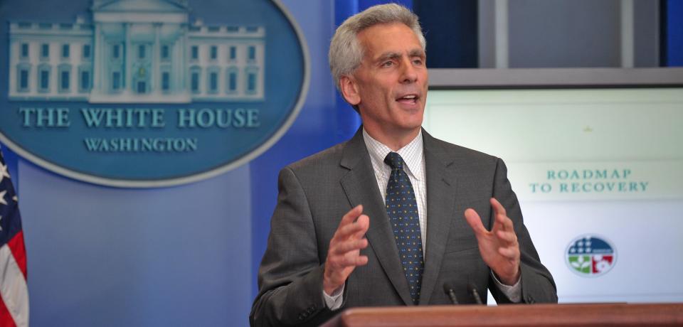 Jared Bernstein, chief economist and economic policy adviser to Vice President Joe Biden, speaks at the daily White House briefing on June 8, 2009. (Photo: NICHOLAS KAMM via Getty Images)