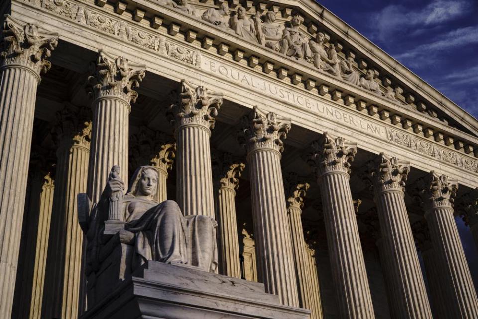 The Supreme Court is seen at dusk in Washington, Oct. 22, 2021. (AP Photo/J. Scott Applewhite, File)