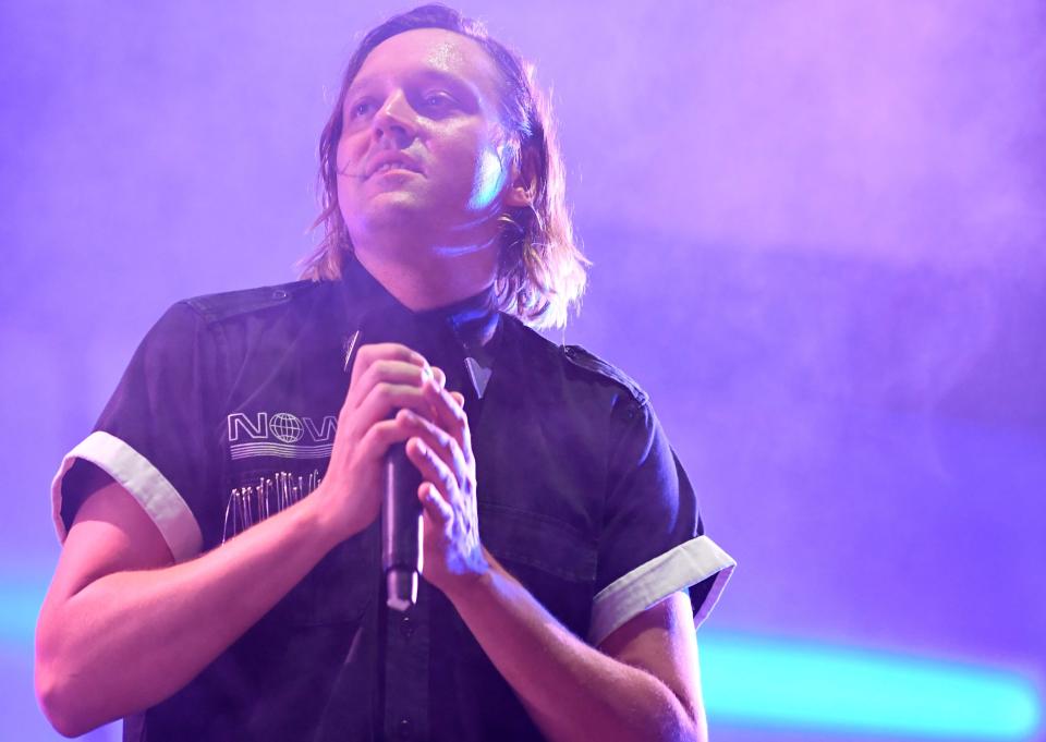 Arcade Fire's singer Win Butler has been accused of sexual assault and sexual misconduct, according to a report from Pitchfork. Here, he performs on at the "Vieilles Charrues" music festival in Carhaix-Plouguer, western France, on July 15, 2017.