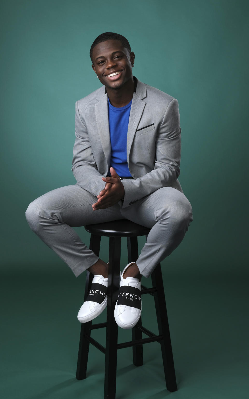 Akili McDowell, a cast member in the OWN series "David Makes Man," poses for a portrait during the 2019 Television Critics Association Summer Press Tour at the Beverly Hilton, Friday, July 26, 2019, in Beverly Hills, Calif. (Photo by Chris Pizzello/Invision/AP)