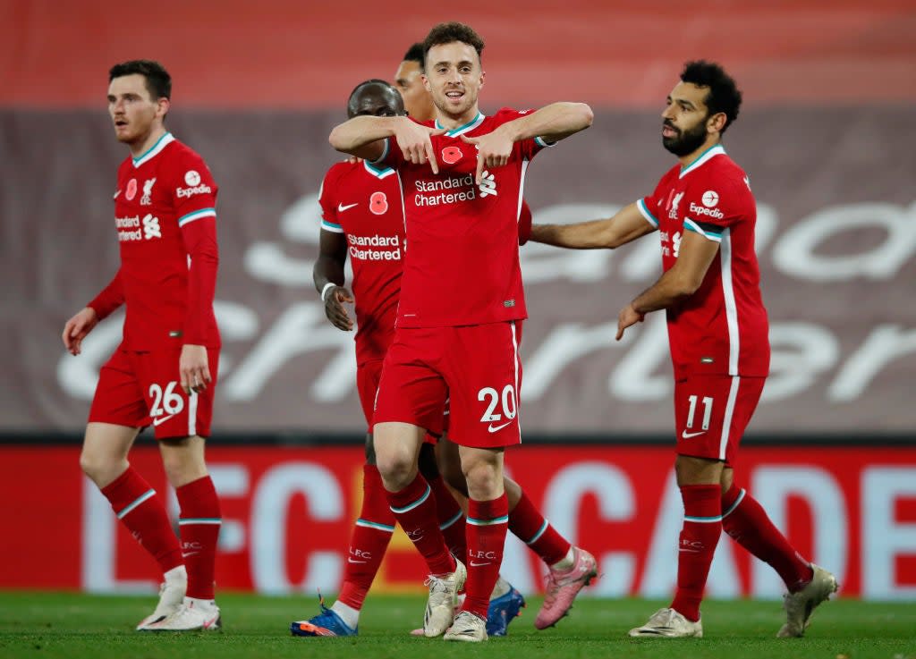 Diogo Jota celebrates a goal for Liverpool (Getty Images)