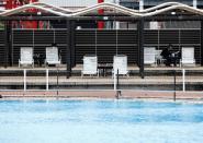 'Amusement Workation' lets teleworkers work from a Ferris wheel and pool side amid the coronavirus disease (COVID-19) outbreak at Yomiuriland in Tokyo