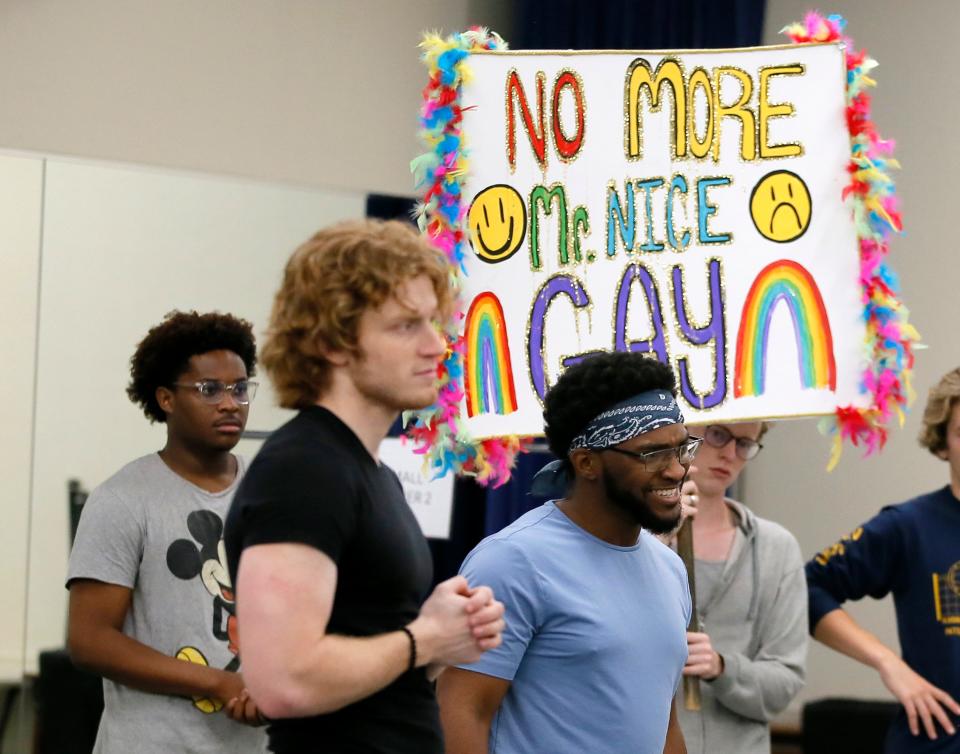 Actors rehearse June 29 for Lyric Theatre's upcoming production of "The Prom."