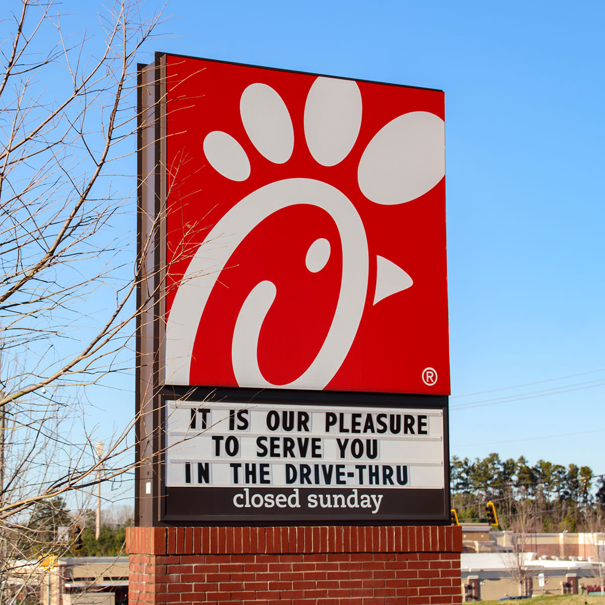 Chick-fil-A entrance sign