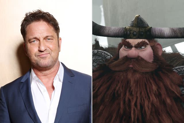 <p>Getty;DreamWorks Pictures</p> Gerard Butler and Stoick in 'How To Train Your Dragon'