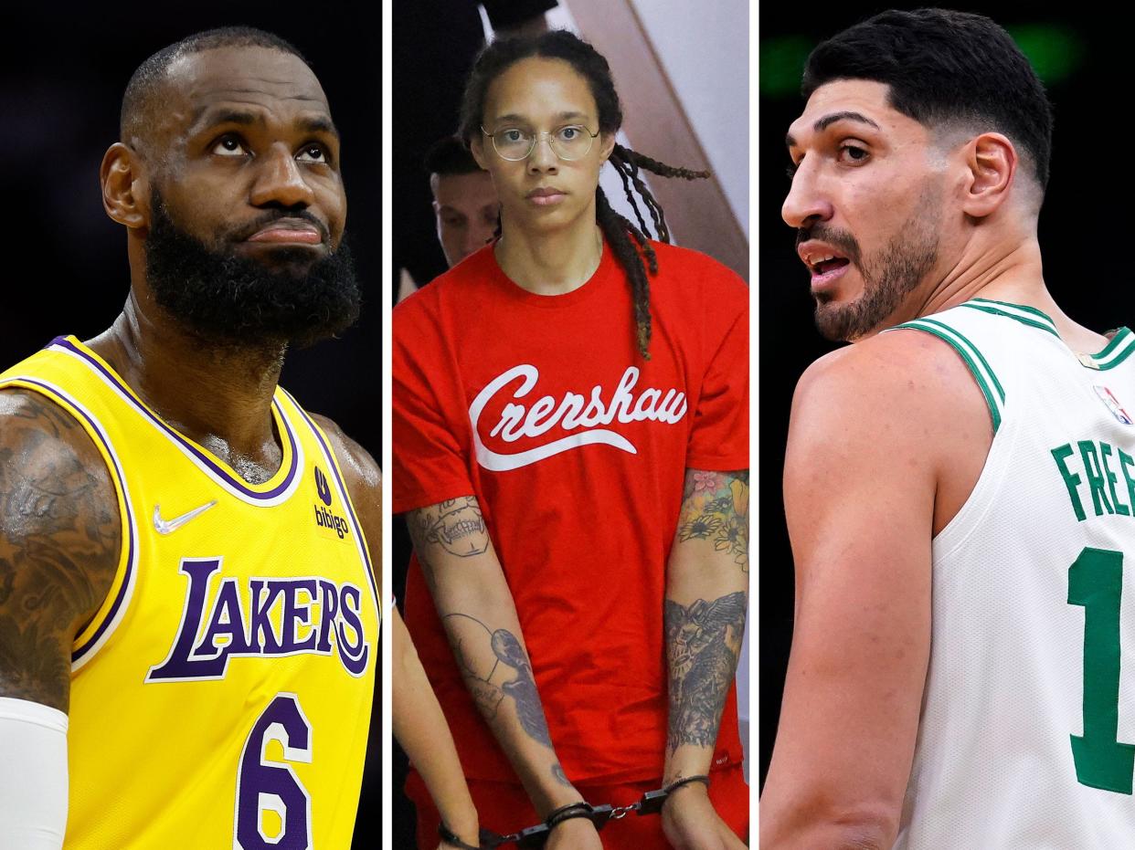 LeBron James, Brittney Griner, Enes Kanter Freedom.