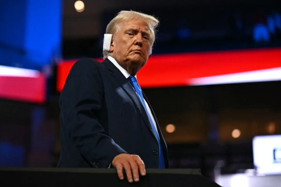 Donald Trump appears at the Republican National Convention on July 16. (AFP via Getty Images)