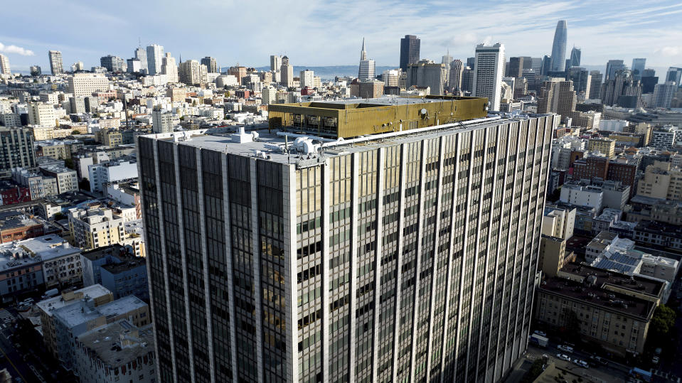 The Phillip Burton Federal Building and U.S. Courthouse, where the federal trial of David DePape is underway, is pictured in San Francisco, on Monday, Nov. 13, 2023. Prosecutors say DePape broke into former House Speaker Nancy Pelosi's home and bludgeoned her husband Paul Pelosi with a hammer in October 2022. (AP Photo/Noah Berger)