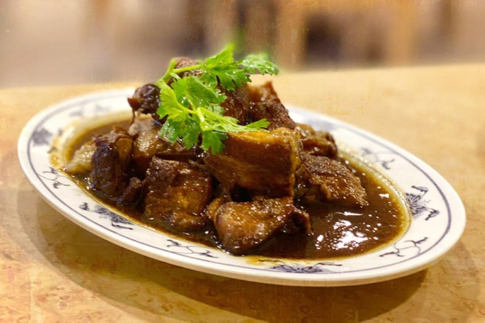 The signature braised pork in soy sauce.