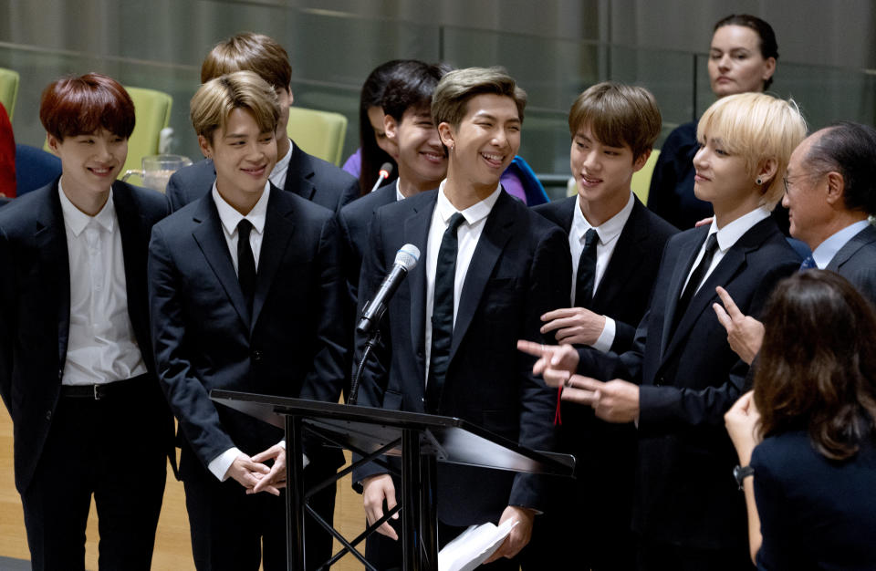 BTS was <a href="https://www.billboard.com/articles/columns/k-town/8489161/bts-2019-grammy-nomination-best-album-packaging" target="_blank" rel="noopener noreferrer">recently nominated</a> for a Grammy. (Photo: ASSOCIATED PRESS)