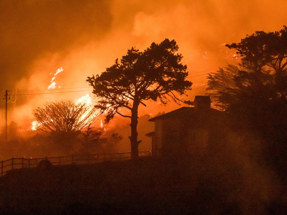 A wildfire burns near Big Sur, California.