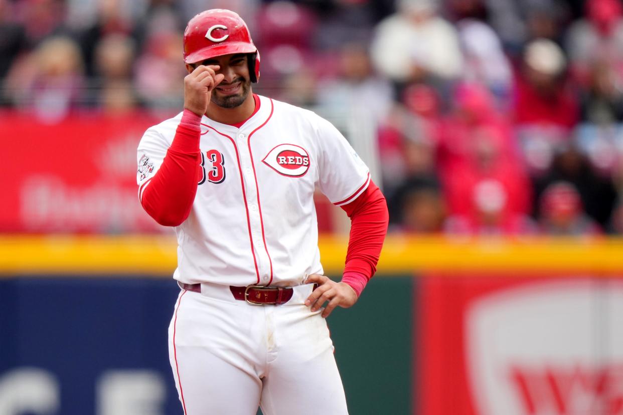 Cincinnati Reds first baseman Christian Encarnacion-Strand has had a tough statistical start to the season, but he has contributed plenty of big hits.