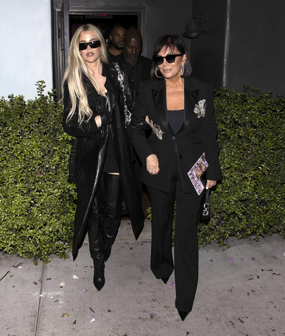 Khloe Kardashian, Kris Jenner and Korey Gamble leave dinner together at Osteria Mozza Italian Restaurant in Hollywood, CA on April 5, 2022. - Credit: MEGA