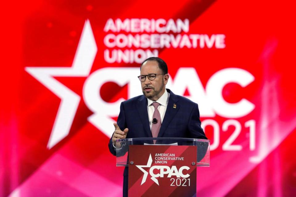 Conservative Political Action Conference (CPAC) in OrlandoRobert Unanue, CEO of Goya Foods, speaks at the Conservative Political Action Conference (CPAC) in Orlando, Florida, U.S. February 28, 2021. REUTERS/Joe Skipper