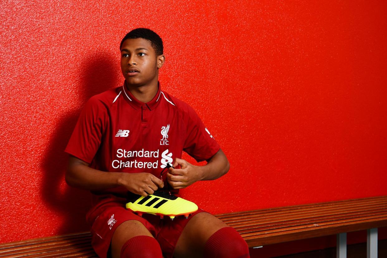 Rhian Brewster (pictured) has been 'brilliant' for Oxlade-Chamberlain: Liverpool FC via Getty Images