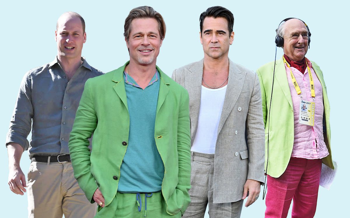 Prince William, Brad Pitt, Colin Farrell and Henry Blofeld