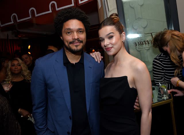 <p>Randy Shropshire/Getty </p> Trevor Noah and Hailee Steinfeld