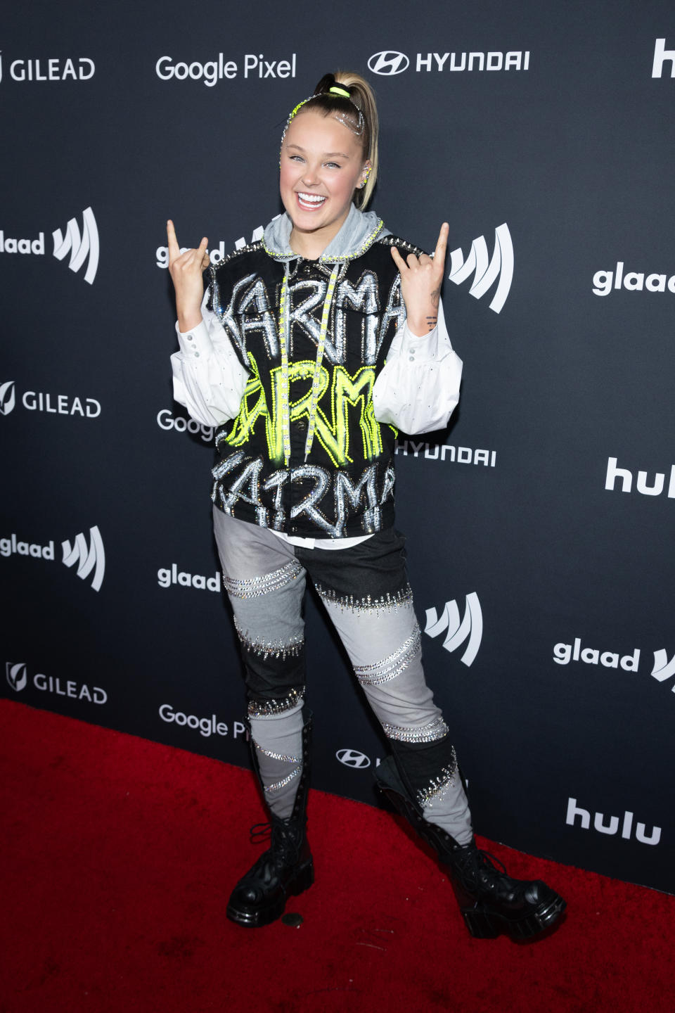 Jojo Siwa attends the 35th Annual GLAAD Media Awards at The Beverly Hilton on March 14, 2024 in Beverly Hills, California.