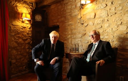 EC President Juncker poses with British PM Johnson in Luxembourg