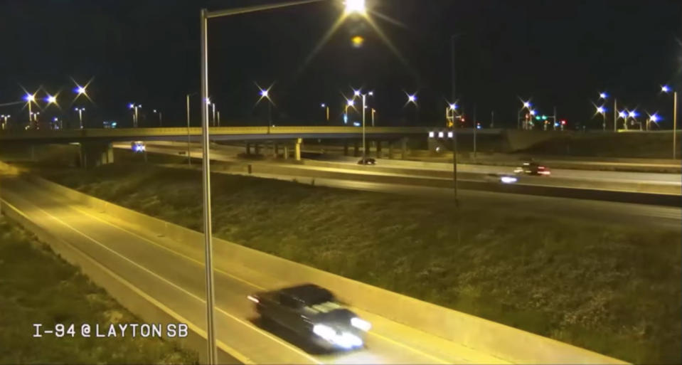 Milwaukee Police released video of the truck traveling on I-94 near General Mitchell International Airport. (Milwaukee Police Dept.)