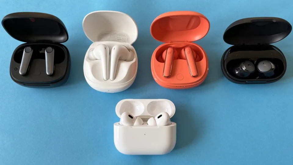 Bottom row: AirPods Pro, with four options including Coral and chrome Anker version.