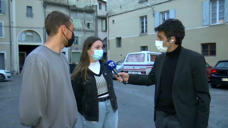 Justine et Enzo, les témoins de la mort du policier mercredi à Avignon. - BFMTV