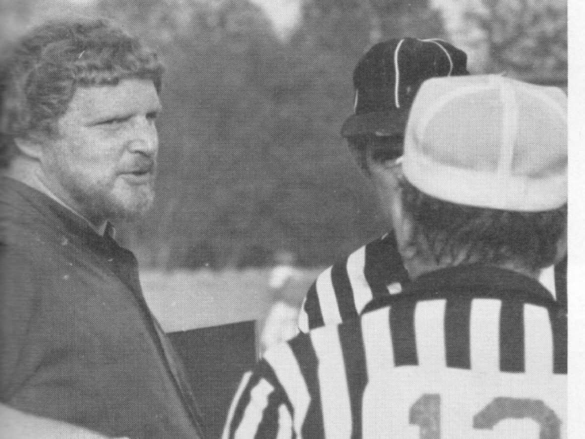 Joseph Burke, pictured here on a football field at St. Thomas More Collegiate in Burnaby, B.C., was a former Christian Brother stationed at Mount Cashel Orphanage in St. John's, N.L. (theinquiry.ca - image credit)