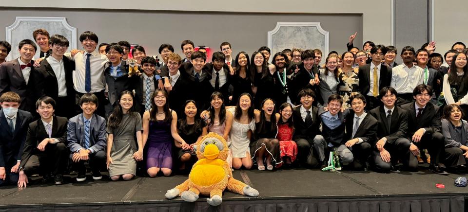 Buchholz High School's math team at the 2024 Mu Alpha Theta competition. The team took home multiple group and individual first place trophies.