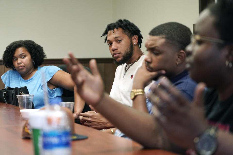 Mississippi youth activists discuss elections, race and voter fatigue during a roundtable discussion on Oct. 25, 2023, in Jackson, Miss. (AP Photo/Rogelio V. Solis)