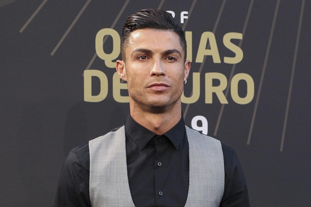 Cristiano Ronaldo attends the Quinas de Ouro 2019 awards ceremony at Pavilhao Carlos Lopes