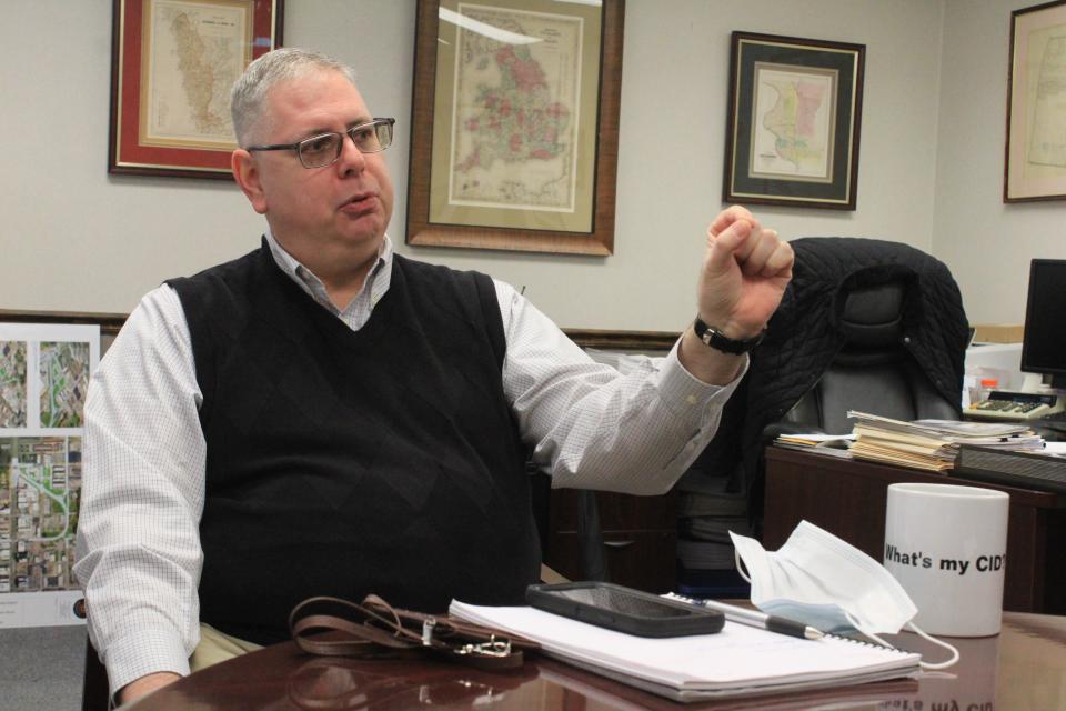 Fort Smith City Administrator Carl Geffken discusses high-profile incidents that have damaged the city's reputation and how they can respond to them on Monday, Feb. 1, 2021, in his office in downtown Fort Smith.