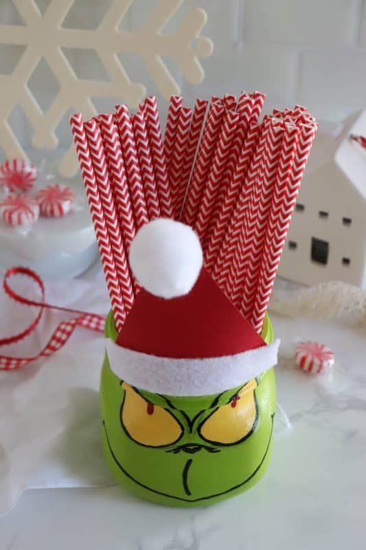 Grinch Mason Jar Craft