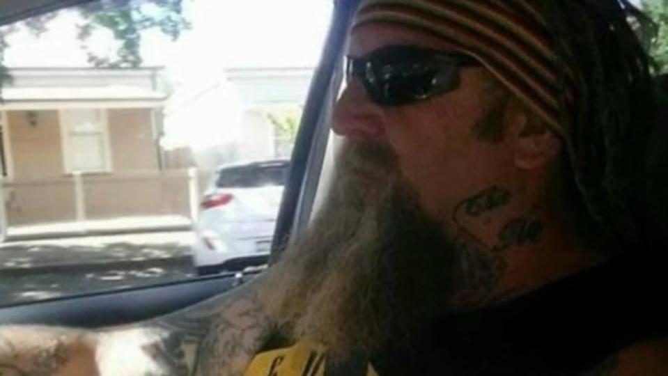 Alleged Bandidos cyclist Ian Butler died at home in Sebastopol with Rebecca Young. Photo: Nine News