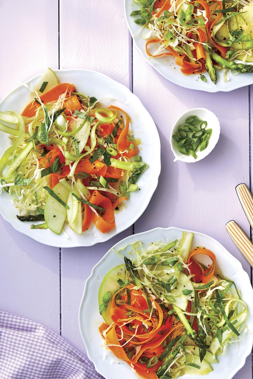 Shaved Carrot, Asparagus, and Apple Salad