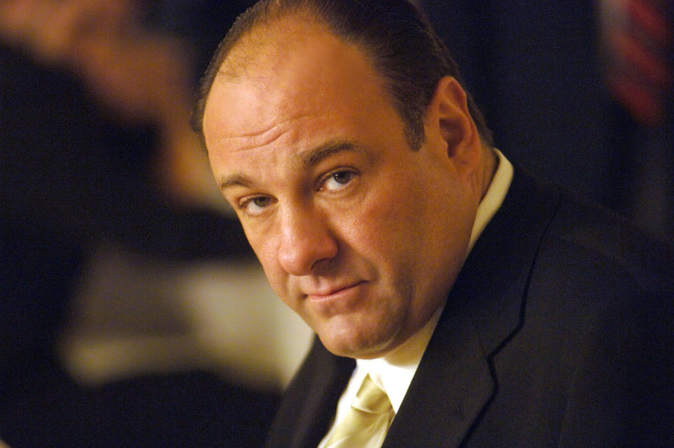 FILE - This undated publicity photo, released by HBO, shows actor James Gandolfini in his role as Tony Soprano, head of the New Jersey crime family portrayed in HBO's "The Sopranos." Gandolfini's portrayal of Tony Soprano represented more than just a memorable TV character. He changed the medium, making fellow antiheroes like Walter White and Don Draper possible, and shifted the balance in quality drama away from broadcast television. Gandolfini died Wednesday, June 19, 2013, in Italy. He was 51. (AP Photo/HBO, Barry Wetcher, File)