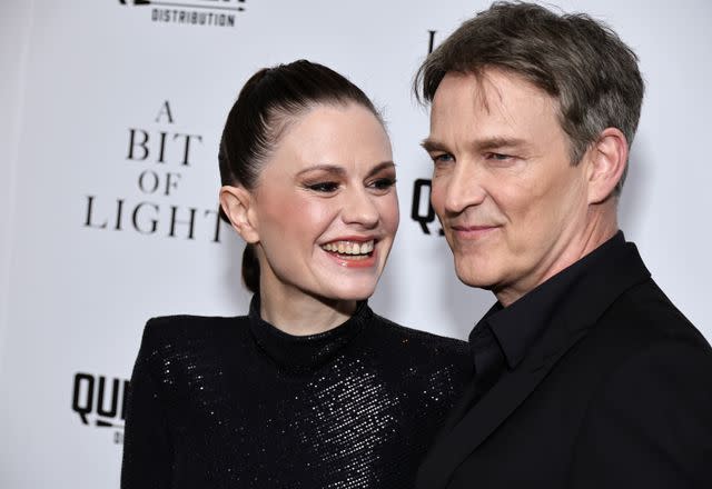 <p>Theo Wargo/Getty</p> Anna Paquin (L) and Stephen Moyer (R) attend <em>A Bit of Light</em> screening