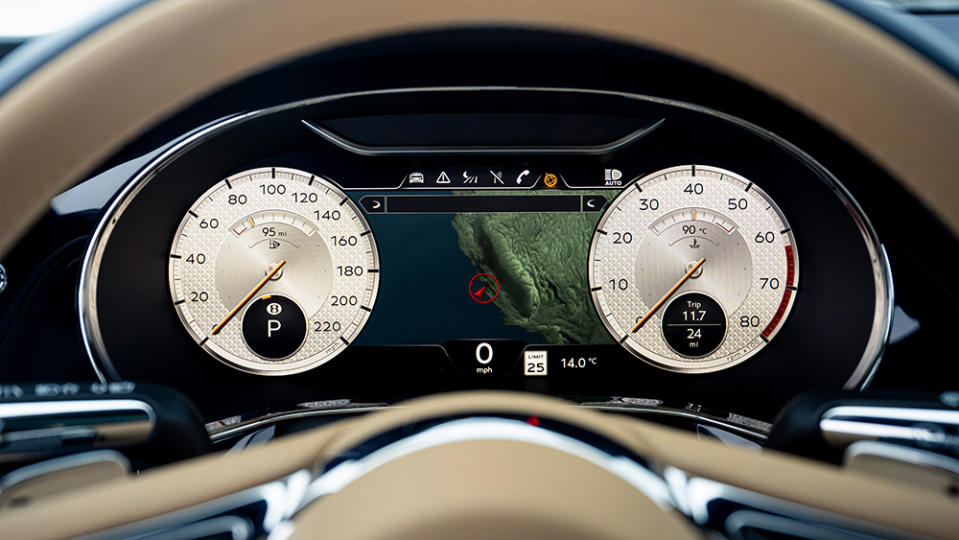 The LED driver’s instrument panel with new Mulliner graphics. - Credit: Bentley