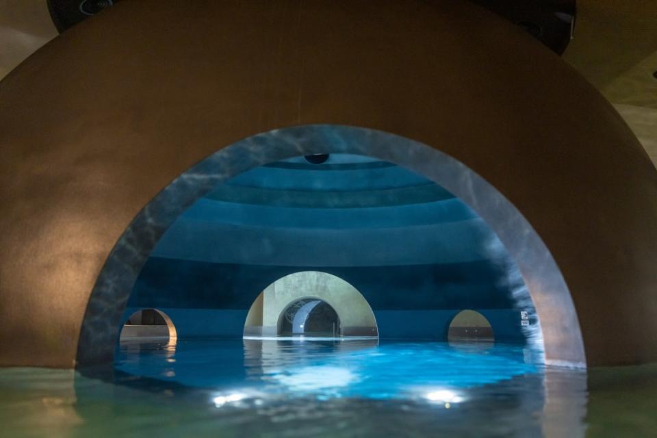 No visit to Euphoria would be complete without a swim in the domed indoor pool, modeled on Istanbul’s Hagia Sophia and tricked out with underwater recordings of dolphins. Stavros Habakis, Visual-Storyteller