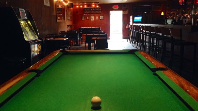 pool table in empty bar