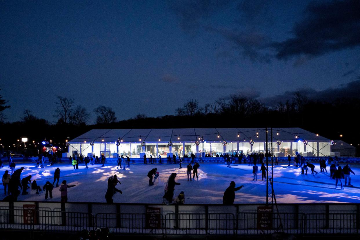 Ice skaters use the open air ice rink during Winter Wonderland at Van Saun Park in Paramus, NJ on Friday, November, 25, 2022. 