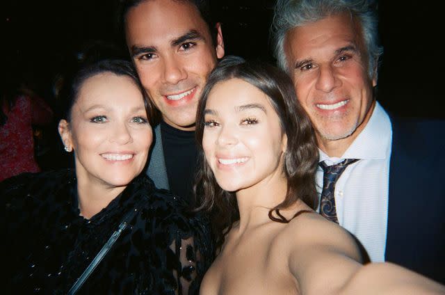 <p>Hailee Steinfeld/Instagram</p> Hailee Steinfeld with her family (from left) mother Cheri, brother Griffin, and father Peter.