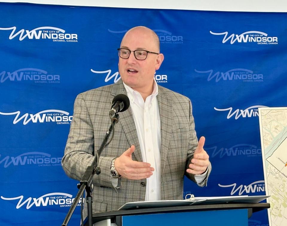 Windsor Mayor Drew Dilkens told reporters Friday that he doesn't feel that people who object to having four-plexes in their neighbourhoods should be labeled NIMBYs.