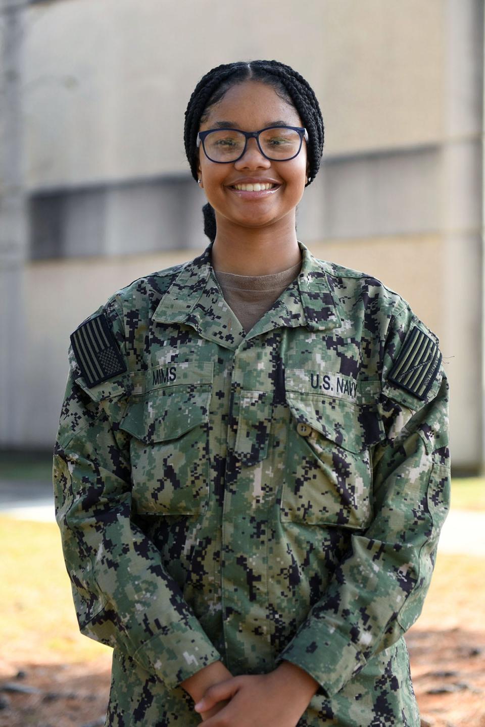 Seaman Recruit Jadon Mims, a native of Coushatta, Louisiana, is a student at NTTC Meridian, learning the necessary skills needed to be a yeoman.